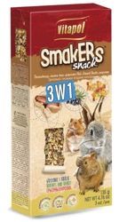 Vitapol Smakers 3in1 für Nagetiere und Kaninchen (Walnuss/Früchte des Waldes/Popcorn) 3pc