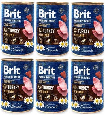 Brit Premium By Nature Turkey With Liver 6x400g