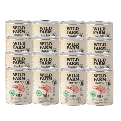 WILD FARM Pastete Schweinefleisch 12x800g glutenfreies Hundefutter