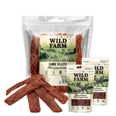 WILD FARM Lammfilet 500g Hundeleckerli & WILD FARM Kaninchenstreifen 2x80g Hundeleckerli