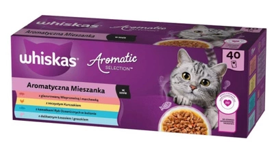 WHISKAS Adult Aromatic Mix Beutel 40 x 85 g - Nassfutter für Katzen