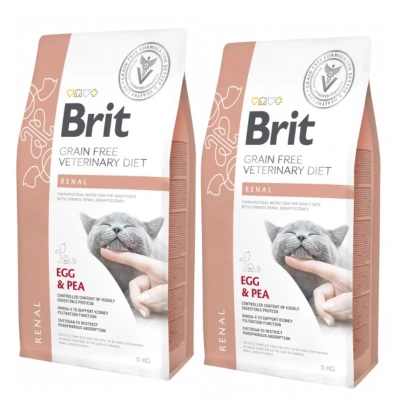 Brit Grain Free Veterinary Diet Cat Renal Egg & Pea 2x5kg