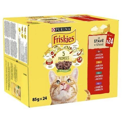 PURINA Friskies Katzenfleisch in Sauce MIX aus Aromen 24x85g