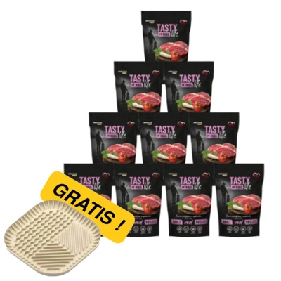 Tasty Dogs Life Kalbfleisch in Geleeschale 10x500g + Miskomata GRATIS!