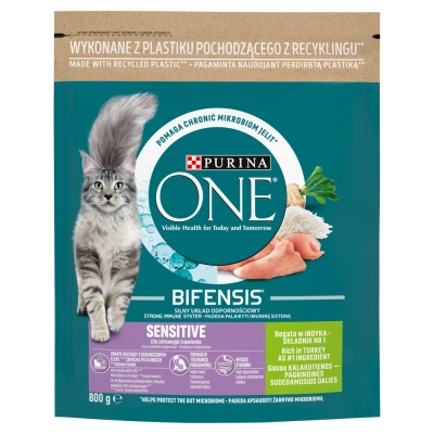 Purina One Cat Sensitive Futter mit Pute für Katzen 800g