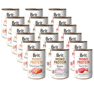 BRIT MONO PROTEIN Gemischte Geschmacksrichtungen 18x400g
