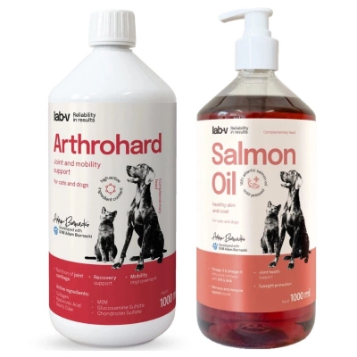 LAB-V Arthrohard 1000ml Gelenkpräparat für Hunde und Katzen & LAB-V Lachsöl für Hunde und Katzen 1000ml