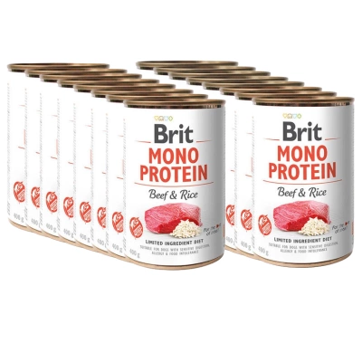 Brit Mono Protein Beef & Brown Rice 18x400g