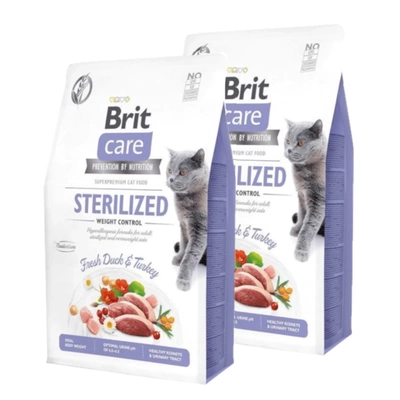 Brit Care Cat Grain-Free Sterilised Weight Control mit Ente und Pute 2x7kg