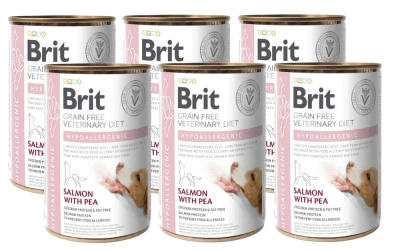 Brit Grain Free Veterinary Diet Dog Hypoallergenic Salmon & Peas 6x400g
