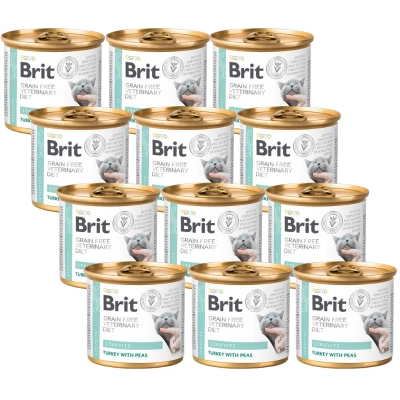 Brit Grain Free Veterinary Diet Cat Struvite Truthahn mit Erbsen 12x200g
