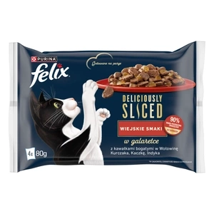 FELIX Deliciously Sliced Country Flavours Katzennassfutter 4x80g