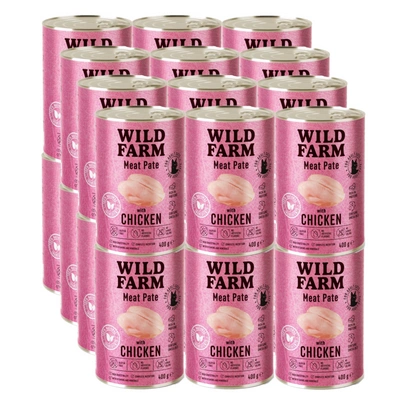 WILD FARM Pate Chicken 24x400g - glutenfreies Katzenfutter