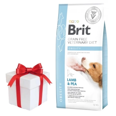 Brit Grain Free Veterinary Diet Dog Obesity Lamm und Erbse 12kg + Überraschung für den Hund GRATIS!