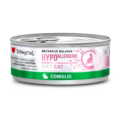 Disgual Nassfutter für Katzen, Veterinär, hypoallergen, Kaninchen (erwachsen), 85 g