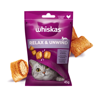 WHISKAS Entspannung und Entspannung 45g – Delikatesse für Katzen, mit Huhn