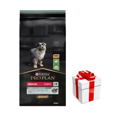 PRO PLAN Sensitive Digestion Welpenfutter reich an Lammfleisch 12kg + Überraschung für den Hund