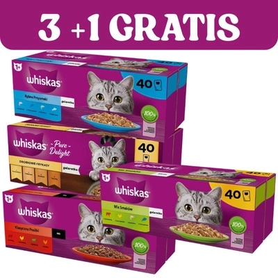 WHISKAS Erwachsene Beutel 120x85g + 40x85g GRATIS