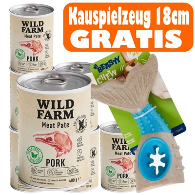 Wild Farm Pate Pork 6x400g glutenfreies Hundefutter