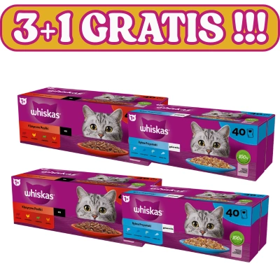 WHISKAS Beutel für Erwachsene 120 x 85 g + 40 x 85 g GRATIS