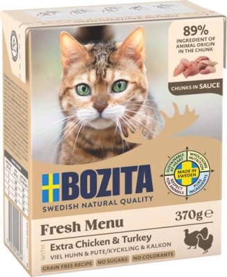 BOZITA Cat Huhn und Pute in Sauce 370g