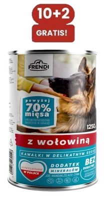 Frendi-Stücke in weicher Soße mit Rindfleisch 10x1250g + 2x1250g GRATIS!