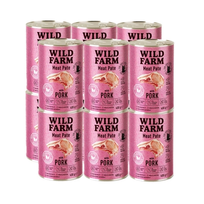 WILD FARM Pastete Schweinefleisch 12x400g - glutenfreies Katzenfutter