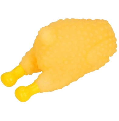 NUXIE® Quietschendes Gummihuhn Hundespielzeug Beißring 13,5 cm