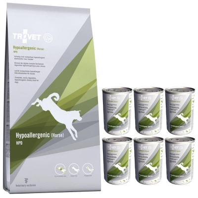TROVET HPD Hypoallergenic - Horse (für einen Hund) 10kg + HPD Hypoallergenic - Horse 6x400g