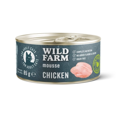 WILD FARM Mousse Huhn 85g – getreidefreies Mousse für Katzen