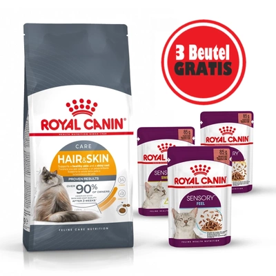 ROYAL CANIN Hair&Skin Care 10kg + 3 Beutel Nassfutter GRATIS!!!