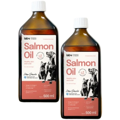 Lab-V 100% Lachsöl für Hunde und Katzen jeden Alters 2x500ml kaltgepresst