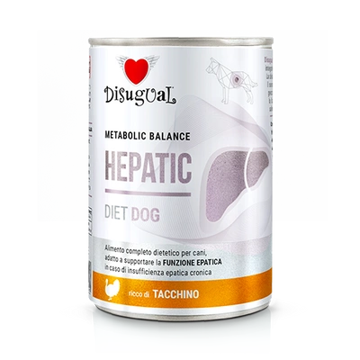 Disgual Veterinär Nassfutter für Hunde HEPATIC Truthahn (ausgewachsen) 400g