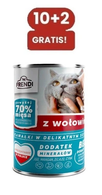 Frendi-Stücke in weicher Soße mit Rindfleisch 10x400g + 2x400g GRATIS!