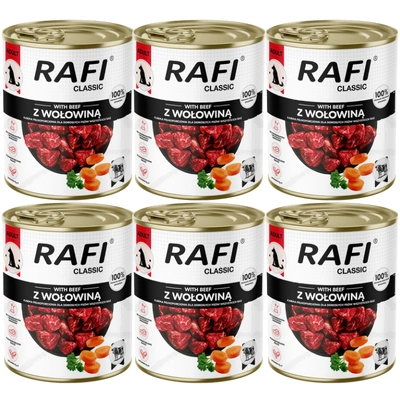 DOLINA NOTECI Rafi Classic Nassfutter für Hunde mit Rindfleisch 6x800 g