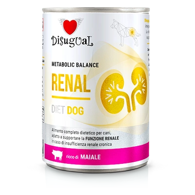 Disguial Nassfutter für Hunde, tierärztlich, Nierengeschmack, Schweinefleisch (ausgewachsen), 400 g