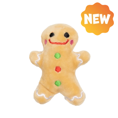 UNIQ PETS Plüschtier für Katzen, Lebkuchenmann mit Katzenminze, 7 x 6 cm