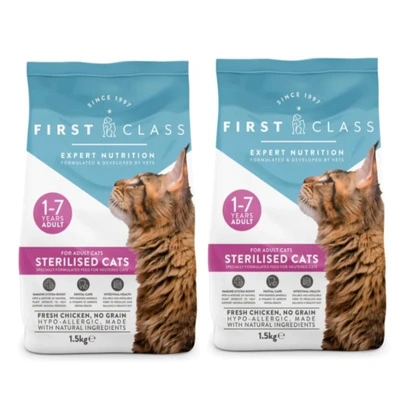 Erstklassig sterilisiert 2x1,5 kg – Trockenfutter für sterilisierte Katzen mit Hühnergeschmack