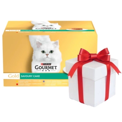 Purina Gourmet Gold Savory Cake Katzenfutter 48 x 85 g + Überraschung für die Katze GRATIS!
