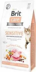 Brit Care Cat Grain-Free Sensitive Healthy Digestion & Delicate Taste with Turkey & Salmon 400g