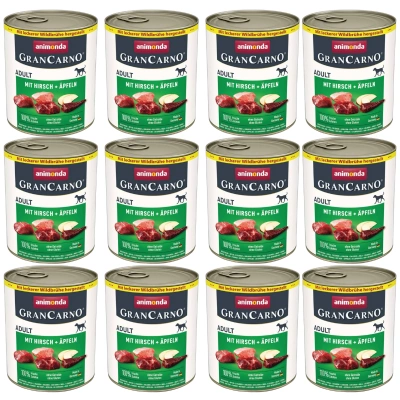 ANIMONDA GranCarno Adult Hund Geschmack: Hirsch + Apfel 12x800g