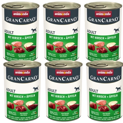 ANIMONDA GranCarno Adult Dog Geschmack: Hirsch und Apfel 6x400g
