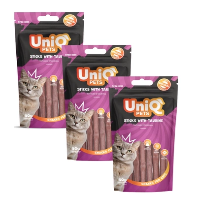 UNIQ PETS Katzenleckerlis - Taurin-Sticks 3x50g