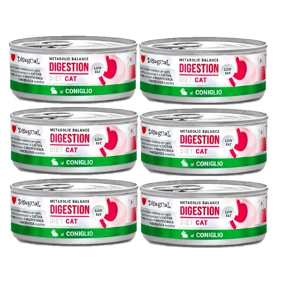 Disgual Nassfutter für Katzen, Veterinär, Verdauung, Kaninchen (erwachsen), 6x85 g