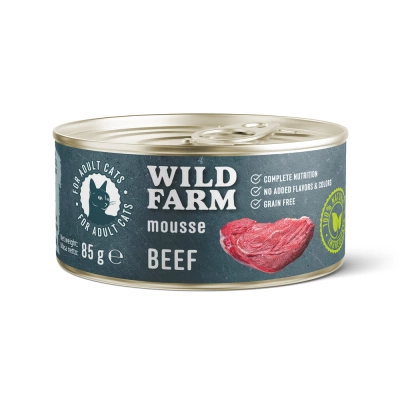 WILD FARM Mousse Beef 85g – getreidefreies Mousse für Katzen