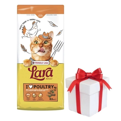 VERSELE-LAGA Lara Adult Truthahn & Huhn 12,5 kg - Futter für ausgewachsene Katzen mit Truthahn und Huhn + Überraschung für die Katze GRATIS!