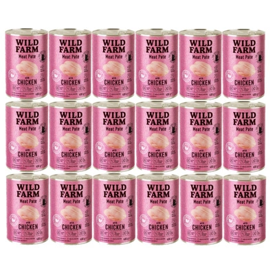 WILD FARM Pate Chicken 18x400g - glutenfreies Katzenfutter
