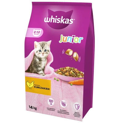 WHISKAS Katzentrockenfutter Junior mit Huhn 14kg