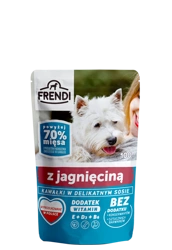 Frendi-Stücke in einer delikaten Sauce mit Lammfleisch 100g.