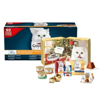 Purina Gourmet Perle Mini Filets in Sauce Katzenfutter 60x85g + Purina® Gourmet™ Adventskalender GRATIS